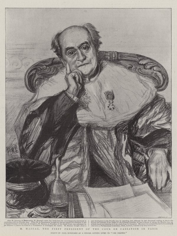 M Mazeau, den første presidenten for Cour de Cassation i Paris av Charles Paul Renouard