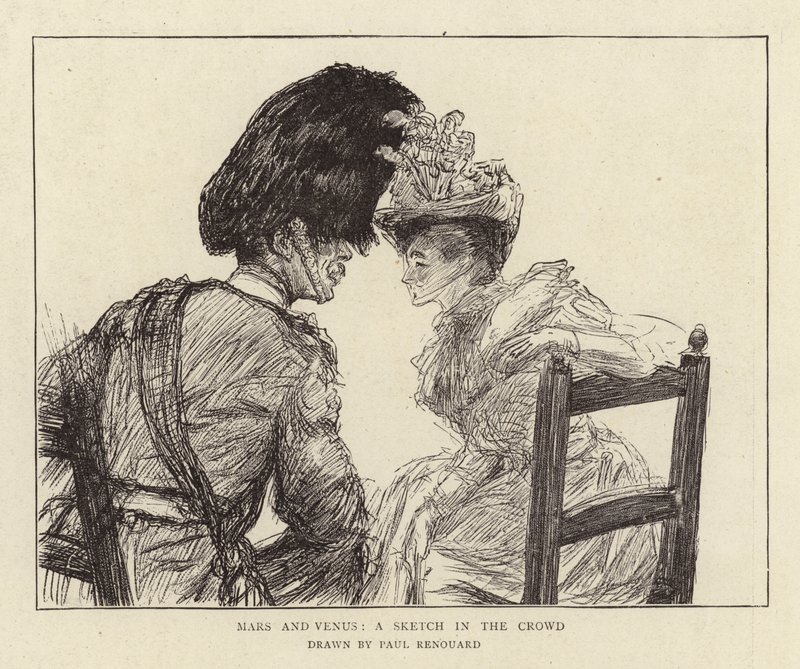 Mars og Venus, en skisse i mengden av Charles Paul Renouard