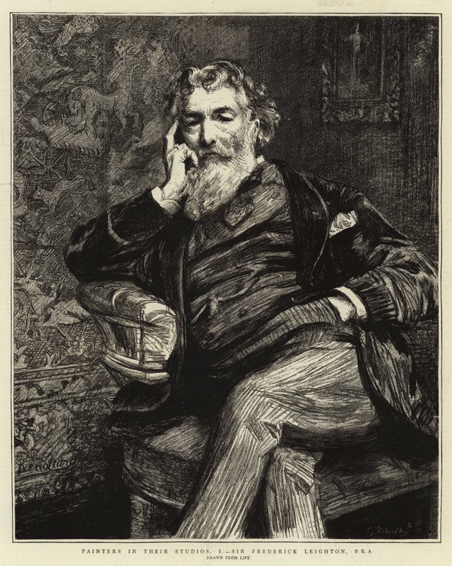 Malere i studioene deres, I, Sir Frederick Leighton, PRA av Charles Paul Renouard