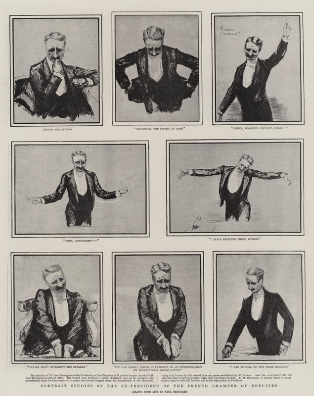 Portrettstudier av ekspresidenten for det franske deputertkammeret av Charles Paul Renouard