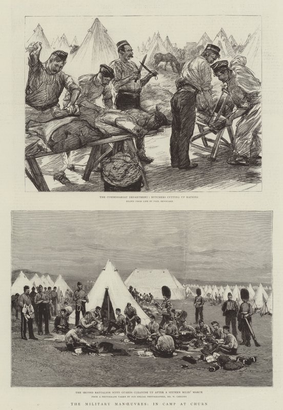De militære manøvrene, i leiren ved Churn av Charles Paul Renouard