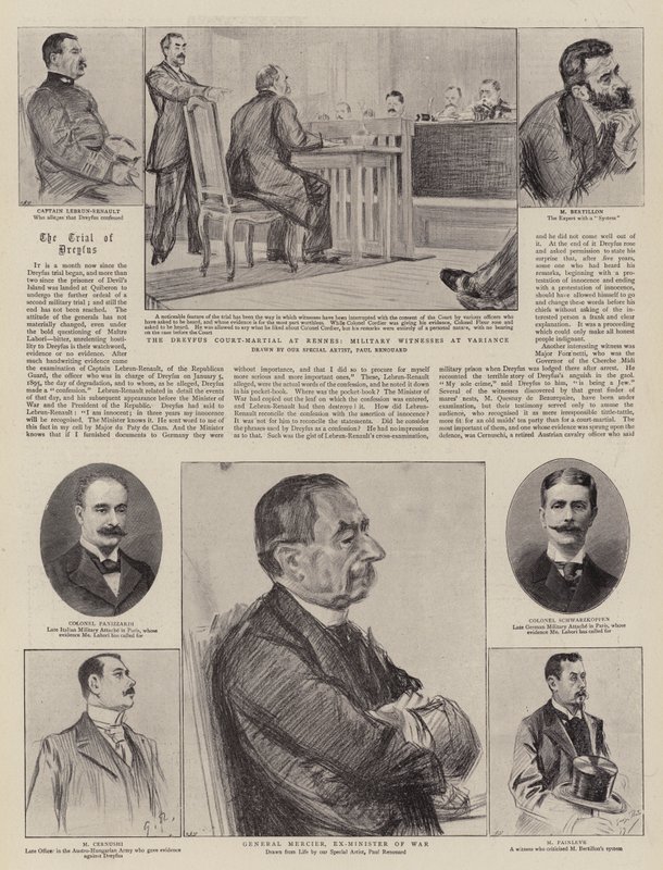 Rettssaken mot kaptein Dreyfus i Rennes av Charles Paul Renouard