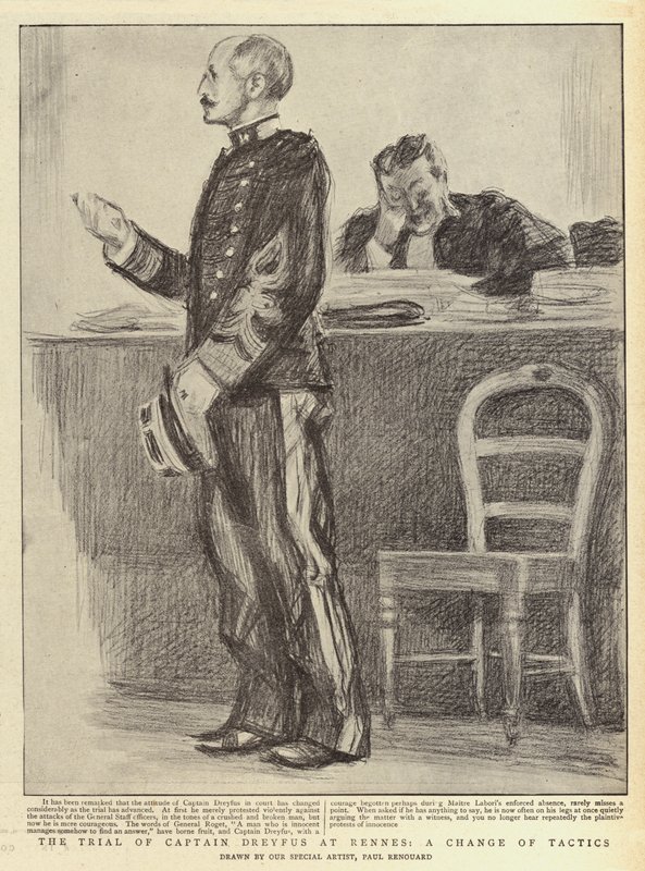 Rettssaken mot kaptein Dreyfus i Rennes, en endring av taktikk av Charles Paul Renouard