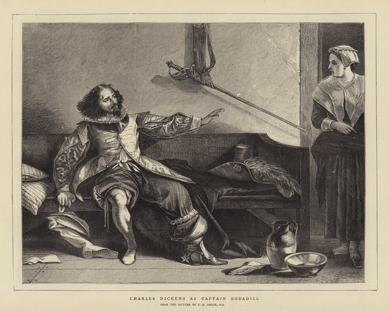 Charles Dickens som kaptein Bobadill av Charles Robert Leslie