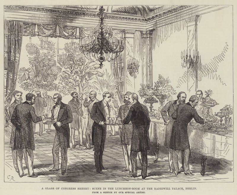 Et glass kongress-sherry, scene i lunsjrommet på Radziwill-palasset, Berlin av Sir John Charles Robinson