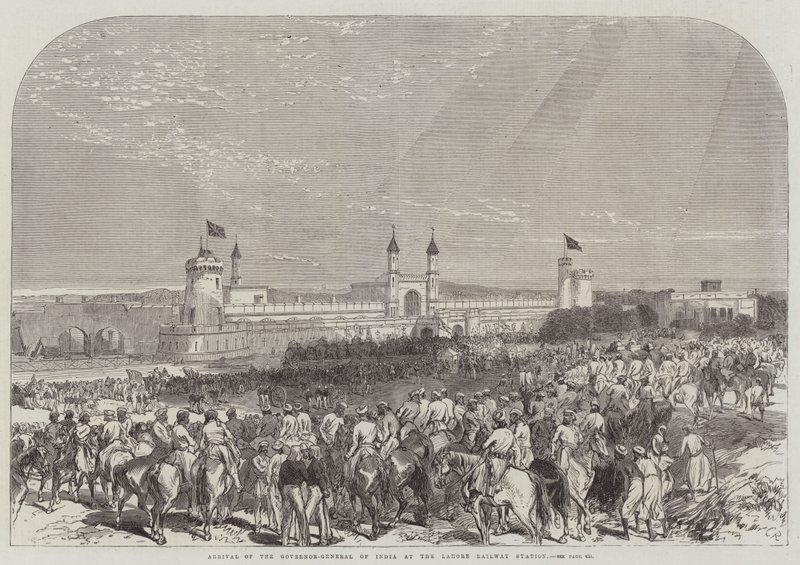 Ankomst av Indias generalguvernør på Lahore jernbanestasjon av Sir John Charles Robinson