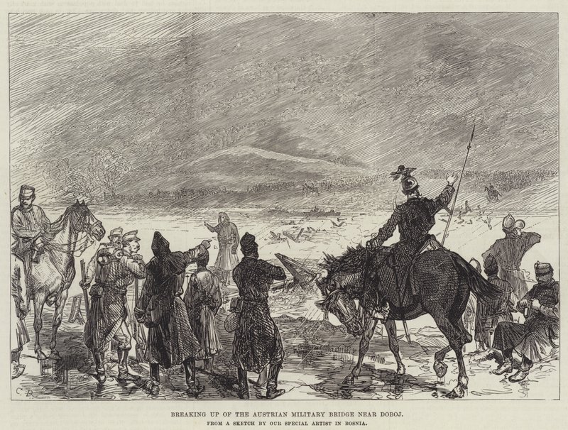 Oppløsning av den østerrikske militærbroen nær Doboj av Sir John Charles Robinson