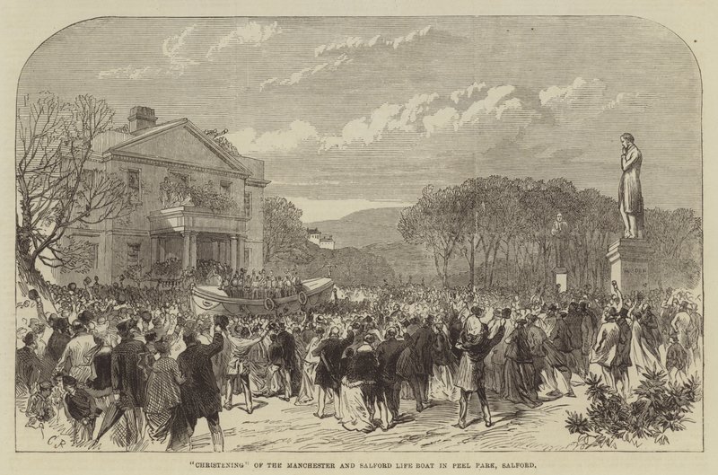 Dåp av livbåten Manchester og Salford i Peel Park, Salford av Sir John Charles Robinson