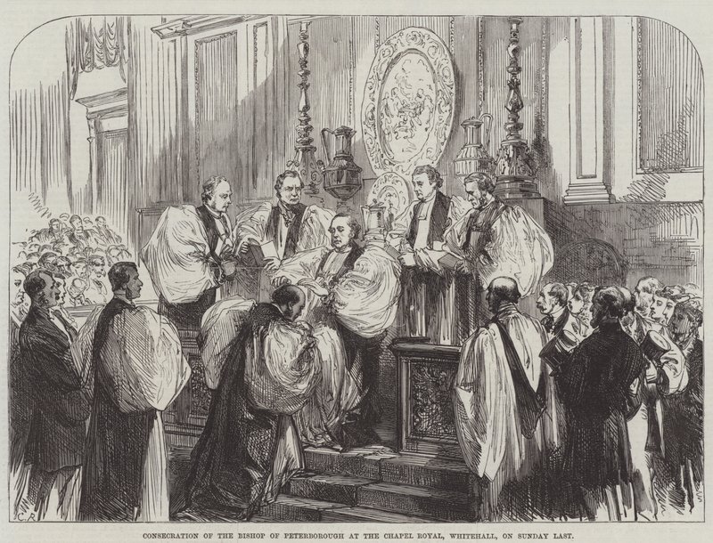 Innvielse av biskopen av Peterborough ved Chapel Royal, Whitehall, på søndag sist av Sir John Charles Robinson