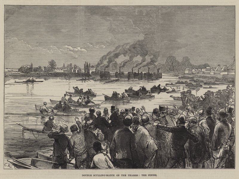 Dobbel sculling-kamp på Themsen, avslutningen av Sir John Charles Robinson