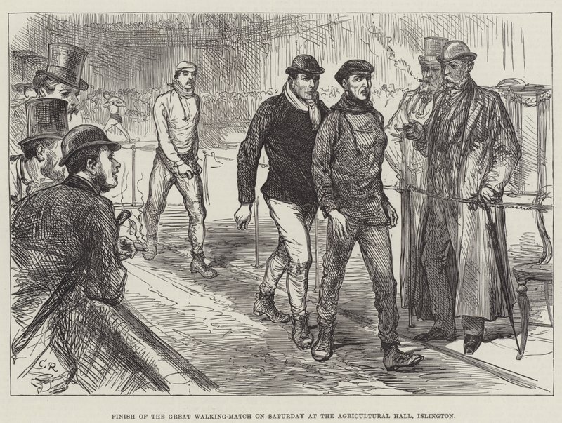 Avslutning av Great Walking-Match på lørdag i Agricultural Hall, Islington av Sir John Charles Robinson