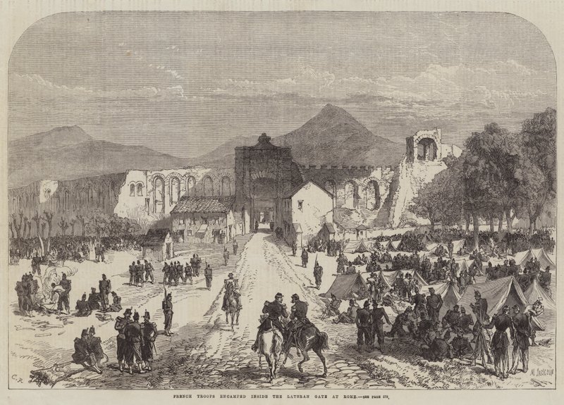 Franske tropper slo leir innenfor Lateranporten i Roma av Sir John Charles Robinson