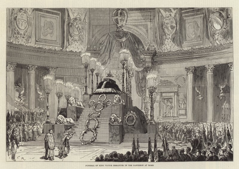 Begravelse av kong Victor Emmanuel i Pantheon i Roma av Sir John Charles Robinson