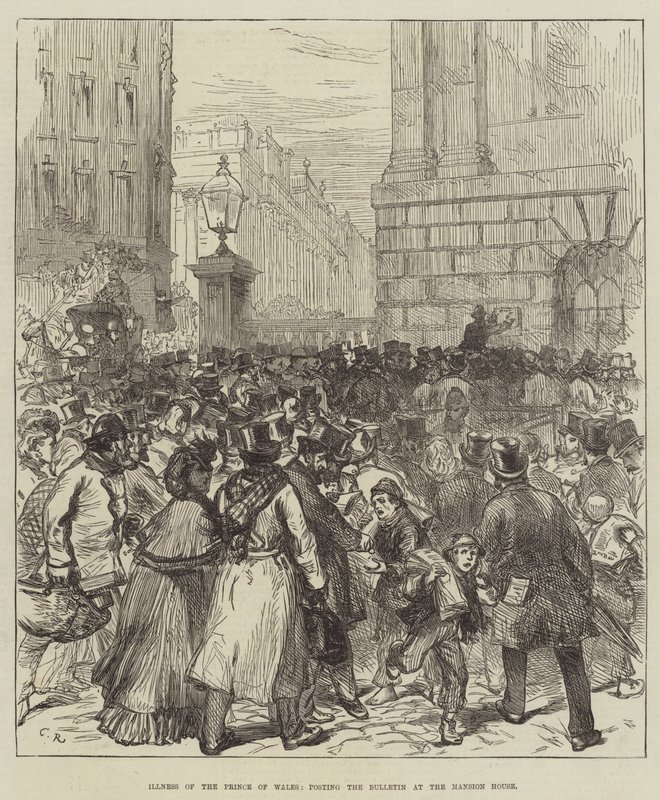 Sykdom til prinsen av Wales, publiserer Bulletin på Mansion House av Sir John Charles Robinson