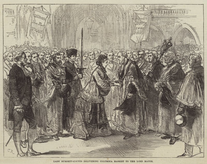 Lady Burdett-Coutts leverer Columbia Market til Lord Mayor av Sir John Charles Robinson