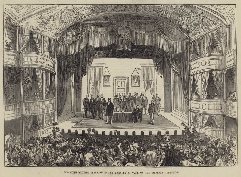 Mr John Mitchel taler i teatret i Cork ved Tipperary-valget av Sir John Charles Robinson
