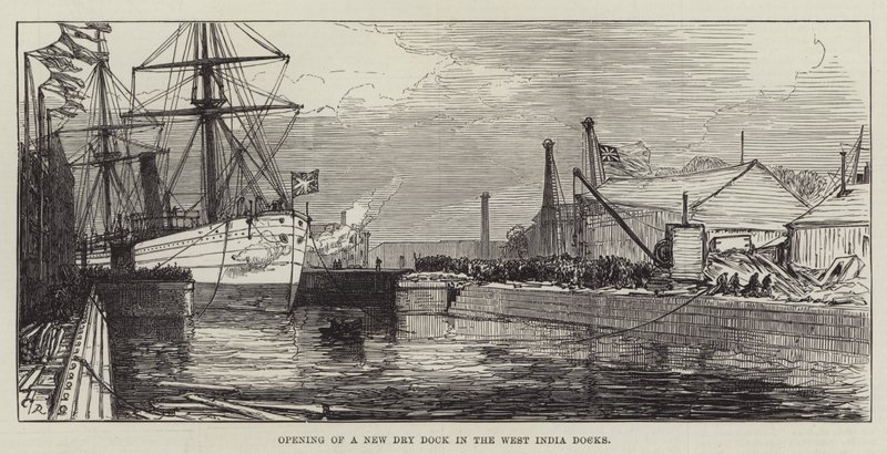 Åpning av en ny tørrdokke i West India Docks av Sir John Charles Robinson