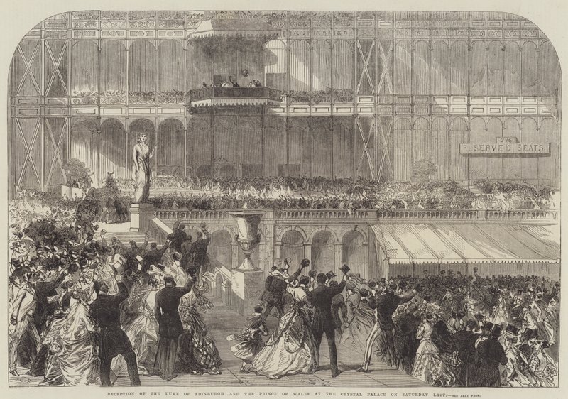 Mottakelse av hertugen av Edinburgh og prinsen av Wales i Crystal Palace på lørdag sist av Sir John Charles Robinson