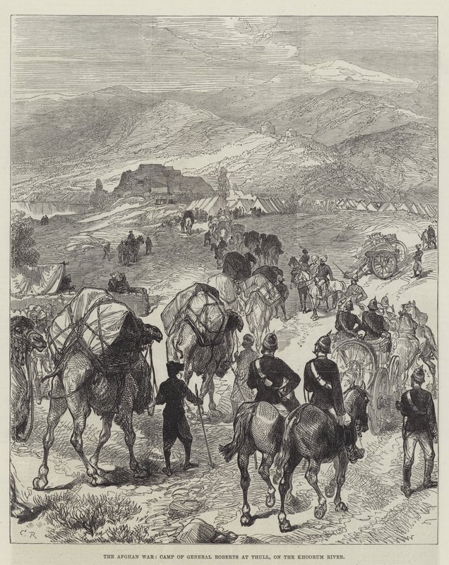Den afghanske krigen, General Roberts leir ved Thull, ved Khoorum-elven av Sir John Charles Robinson