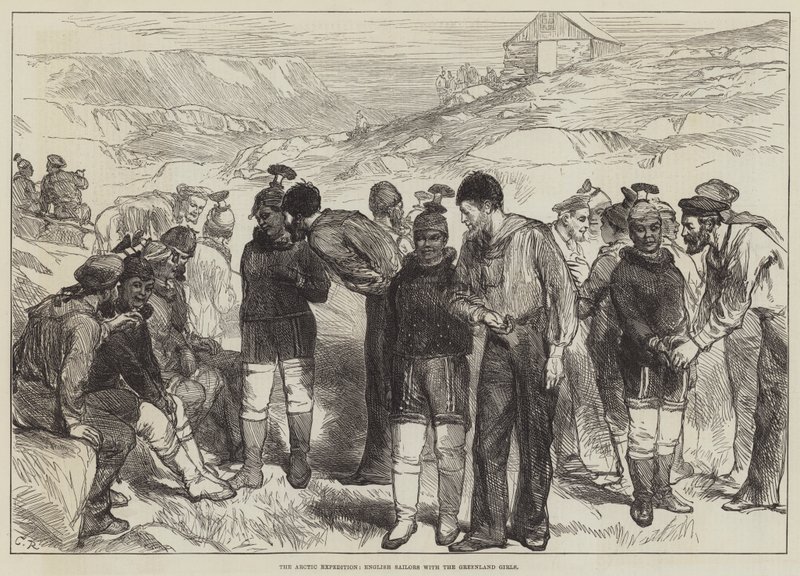 The Arctic Expedition, Engelske sjømenn med Grønlandsjentene av Sir John Charles Robinson