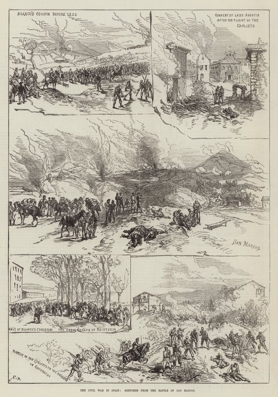 Borgerkrigen i Spania, skisser fra slaget ved San Marcos av Sir John Charles Robinson