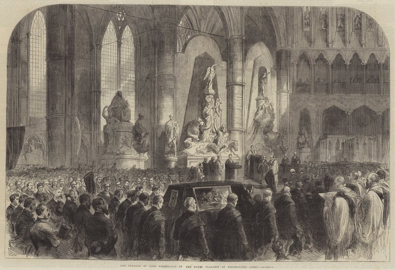 Begravelsen til Lord Palmerston i North Transept av Westminster Abbey av Sir John Charles Robinson