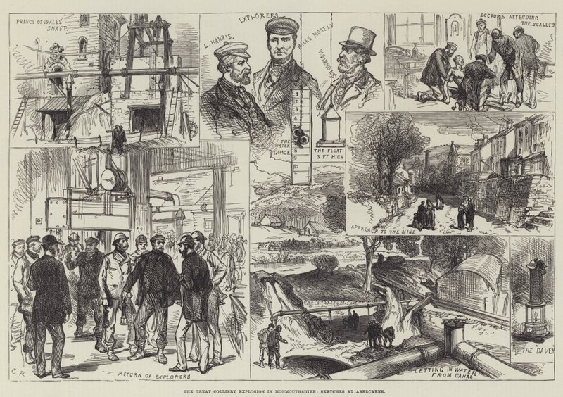 The Great Colliery Explosion i Monmouthshire, Skisser ved Abercarne av Sir John Charles Robinson