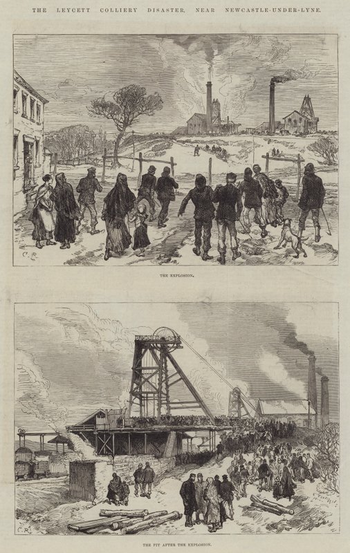 Leycett Colliery-katastrofen, nær Newcastle-under-Lyne av Sir John Charles Robinson