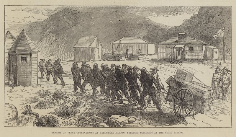 Transit of Venus Observations på Kerguelen Island, oppføring av bygninger ved Chief Station av Sir John Charles Robinson