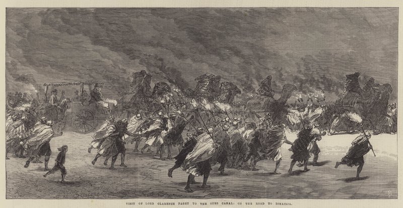 Besøk av Lord Clarence Paget til Suez-kanalen, på veien til Ismailia av Sir John Charles Robinson
