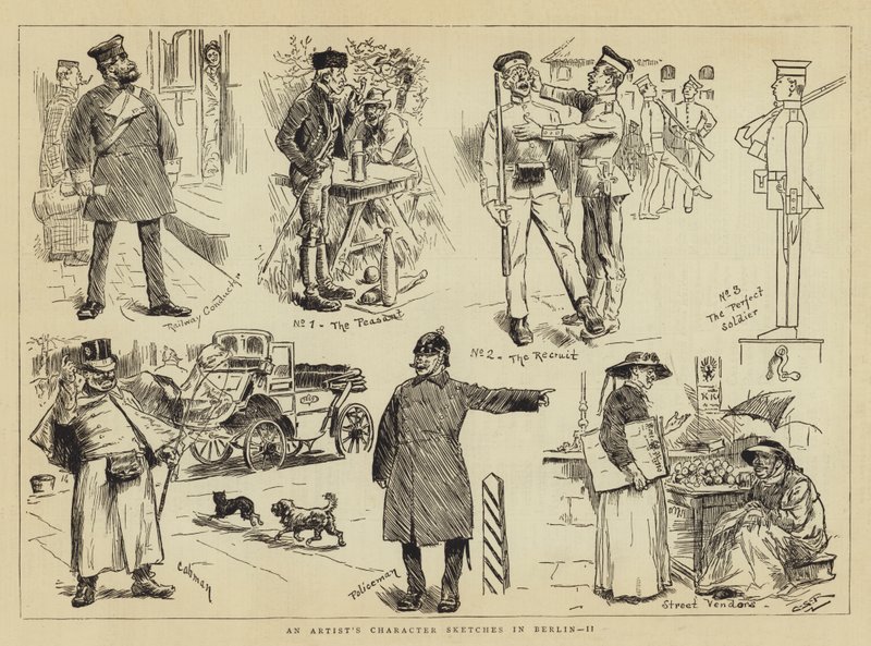 En kunstners karakterskisser i Berlin, II av Charles Stanley Reinhart
