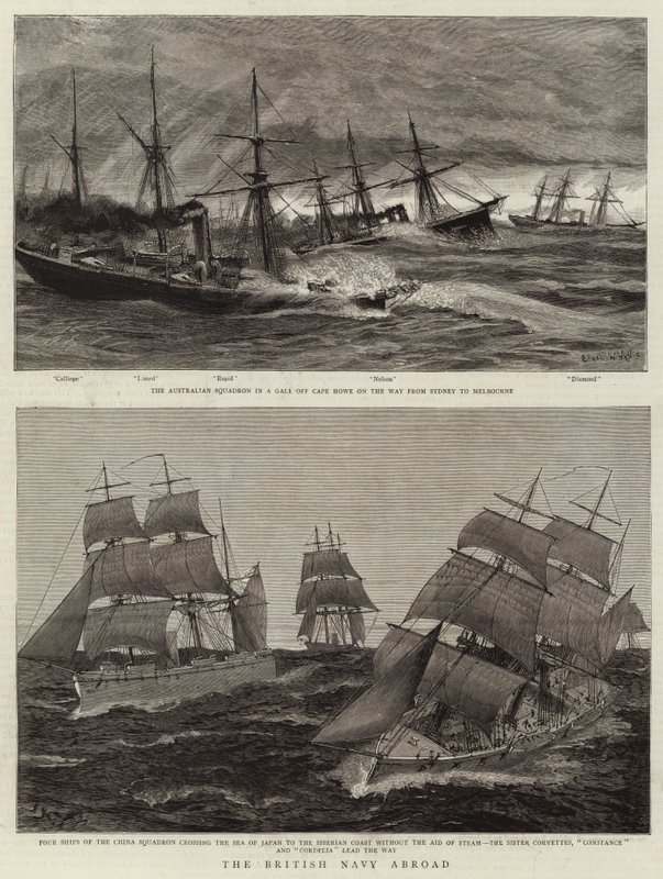 Den britiske marinen i utlandet av Charles William Wyllie