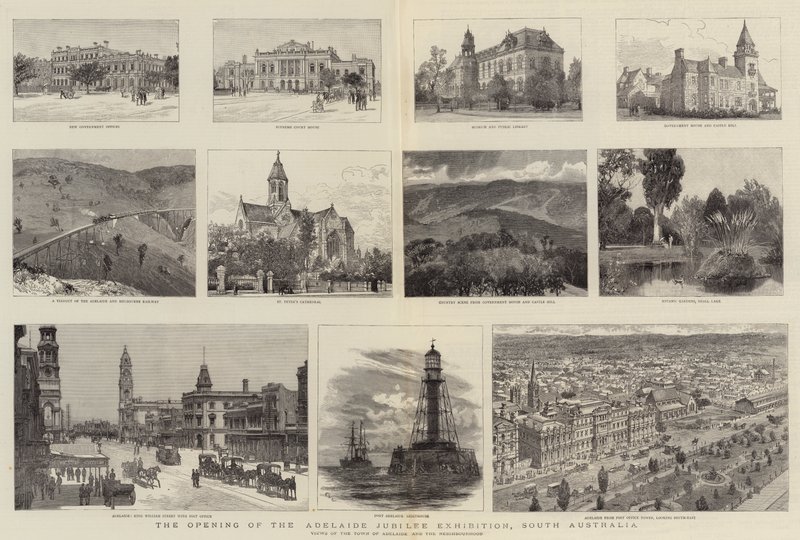 Åpningen av Adelaide Jubilee Exhibition, Sør-Australia av Charles William Wyllie
