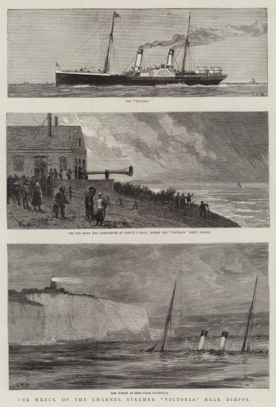 Vraket av Channel Steamer Victoria nær Dieppe av Charles William Wyllie