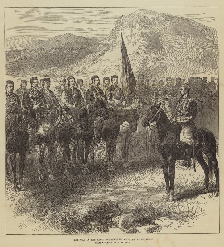 Krigen i øst, montenegrinsk kavaleri ved Cettigne av Charles Yriarte