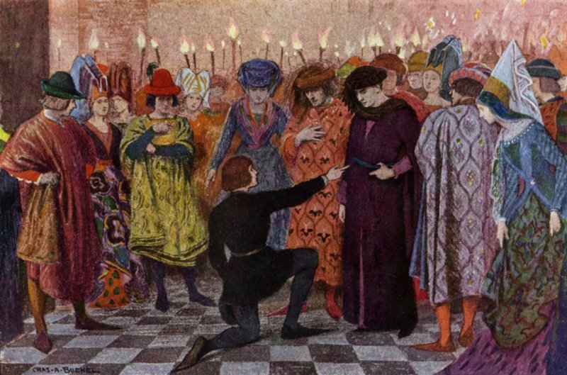 Joan of Arc: Jeanne and the Dauphin (farge litho) av Charles A. Buchel