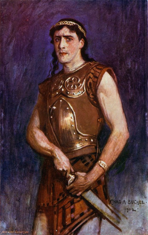Telemachus, herr Gerald Lawrence (farge litho) av Charles A. Buchel