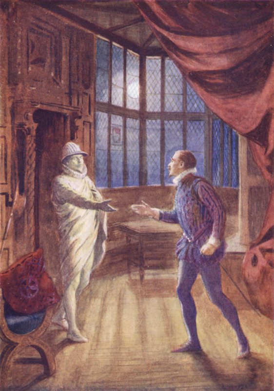 Statuen tilkaller Don Giovanni (farge litho) av Charles A. Buchel