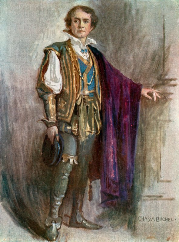 Twelfth Night: Orsino, Mr Robert Taber (farge litho) av Charles A. Buchel