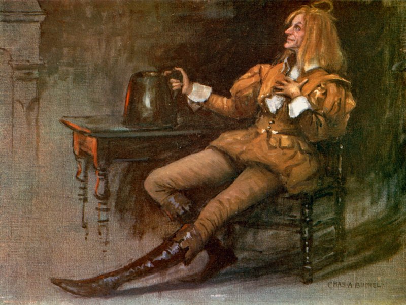 Twelfth Night: Sir Andrew Aguecheek, Mr Norman Forbes (farge litho) av Charles A. Buchel