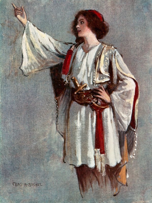 Twelfth Night: Viola, Miss Lily Brayton (farge litho) av Charles A. Buchel