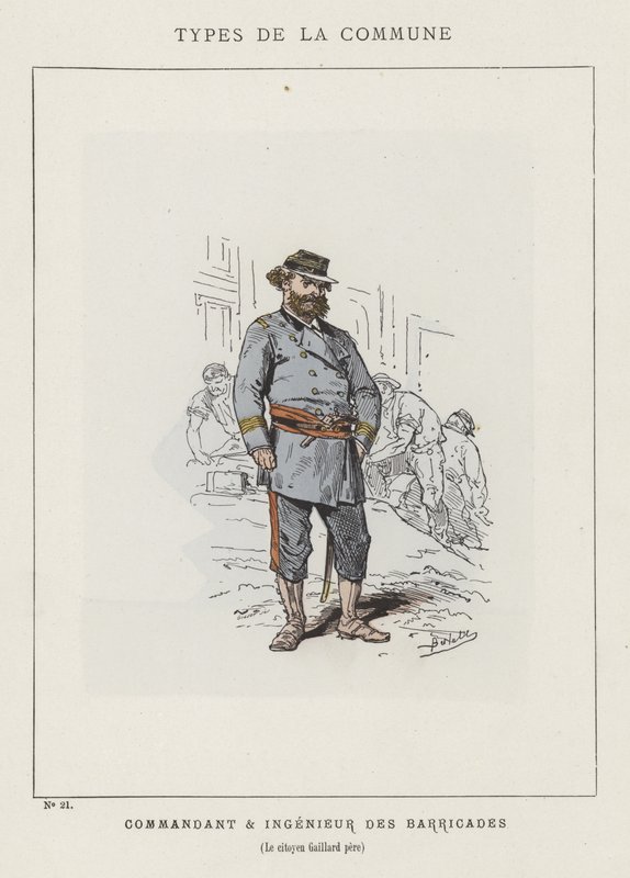 Kommandør og ingeniør for barrikadene, borger Gaillard pere av Charles Albert d Arnoux Bertall