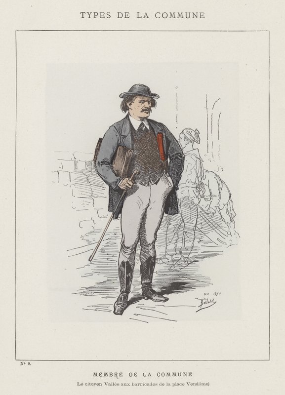 Medlem av kommunen, Citizen Valles ved barrikadene på Place Vendome av Charles Albert d Arnoux Bertall