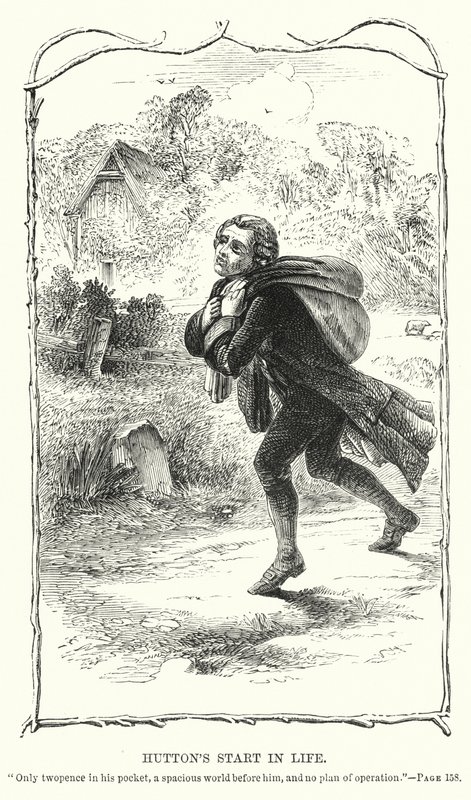 Huttons start i livet (gravering) av Charles Altamont Doyle