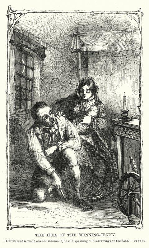 Ideen om spinning-jenny (gravering) av Charles Altamont Doyle