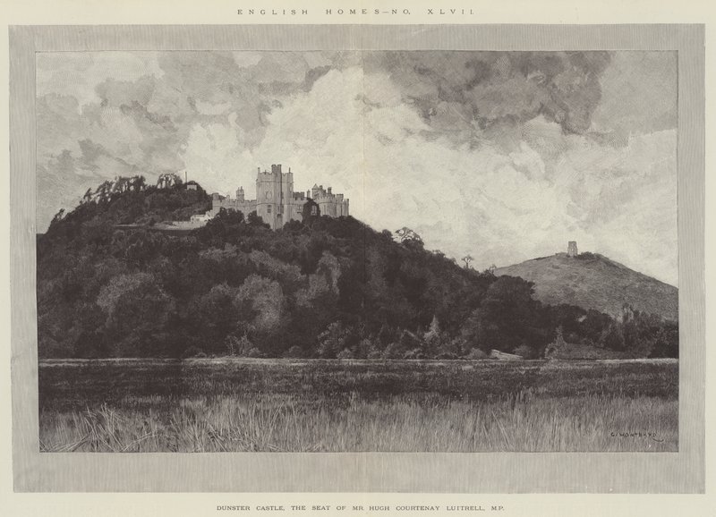 Dunster Castle, setet til Mr Hugh Courtenay Luttrell, MP av Charles Auguste Loye
