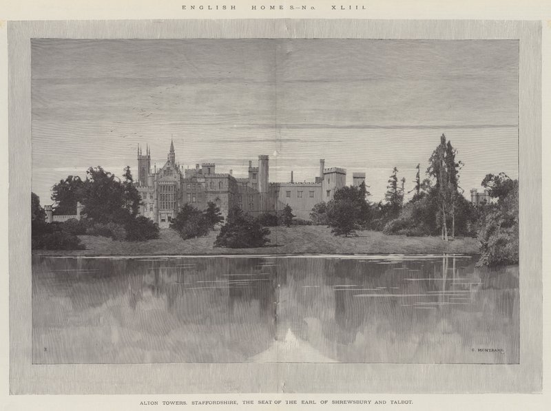 English Homes, Alton Towers, Staffordshire, setet til jarlen av Shrewsbury og Talbot av Charles Auguste Loye