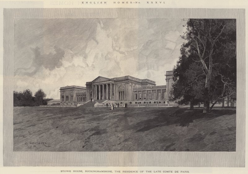 English Homes, Stowe House, Buckinghamshire, residensen til Late Comte de Paris av Charles Auguste Loye