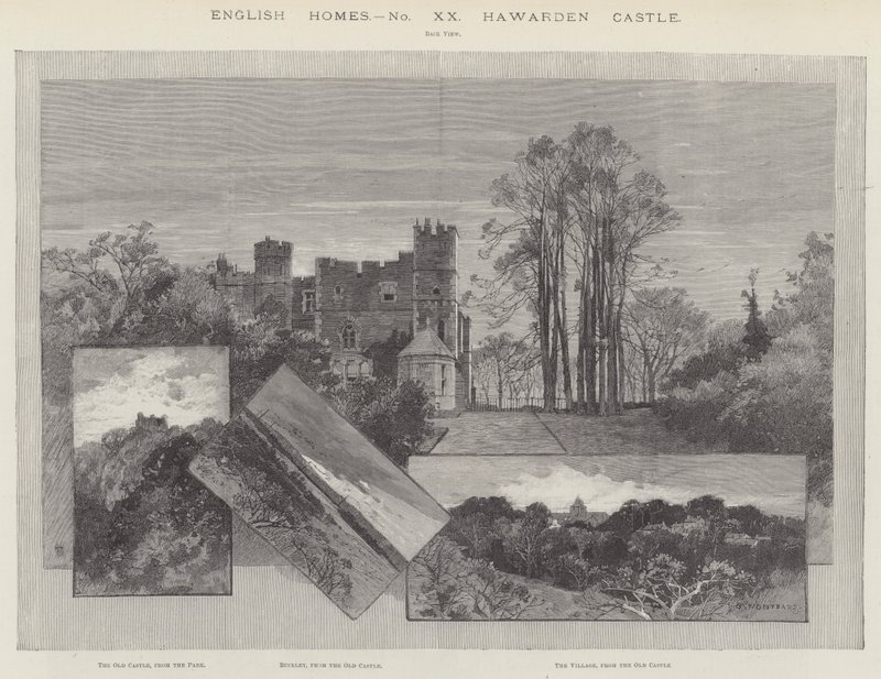 Hawarden slott av Charles Auguste Loye