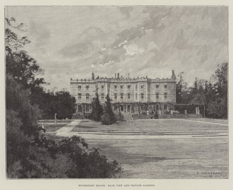 Hughenden herregård, utsikt bakfra og private hager av Charles Auguste Loye